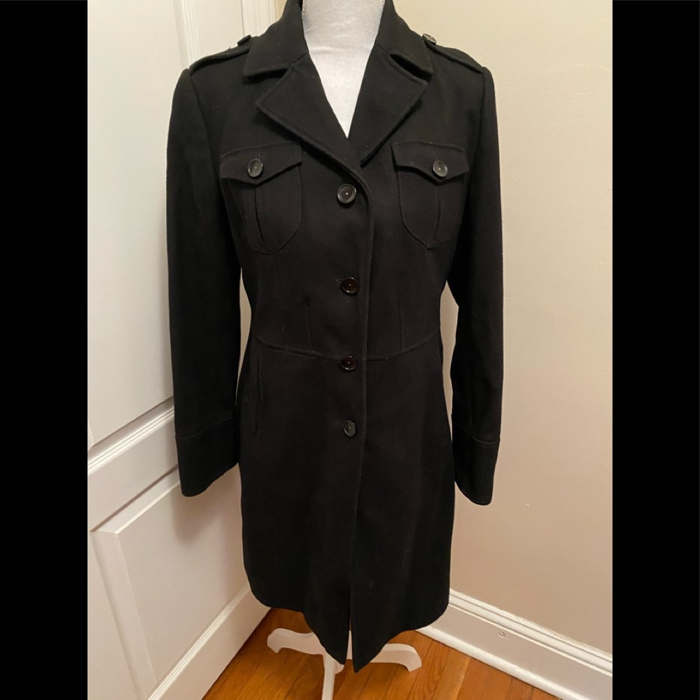 💕Auth💕 Pre-Owned Black Kenneth Cole Reaction Coat Size 10